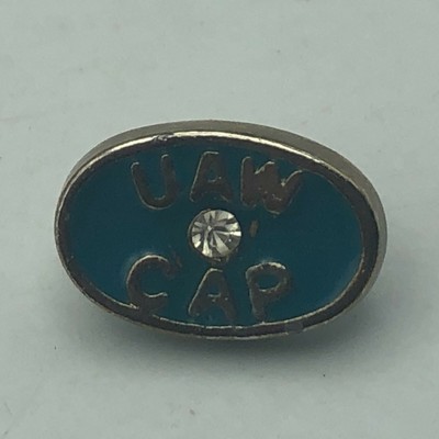 Vintage UAW CAP Lapel Pin Faux? Diamond United Auto Workers Union P4 