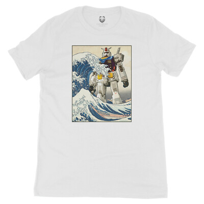 RX-78-2 Gundam Mobile Suit in the Great Wave Off Kanagawa Anime Art T-Shirt