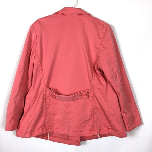 Gap Maternity Medium Jacket Pea Coat Pink Coral Buttons Long Sleeve