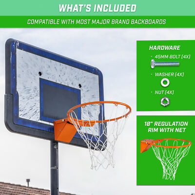 GoSports Universal Regulation 18" Steel Breakaway Basketball Rim
