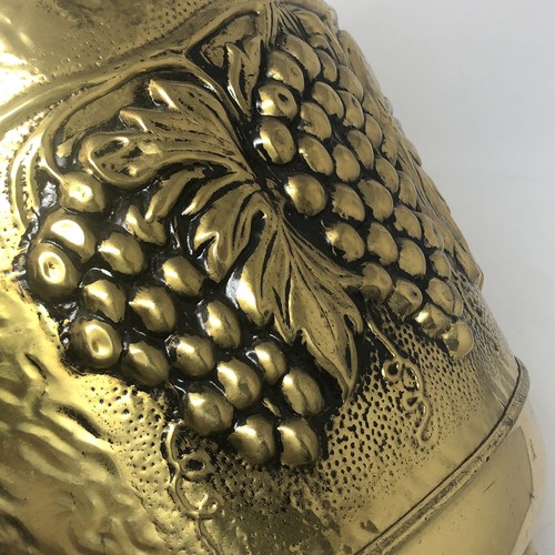 Vintage Hammered Embossed Brass Planter Firewood Cane Holder Box England