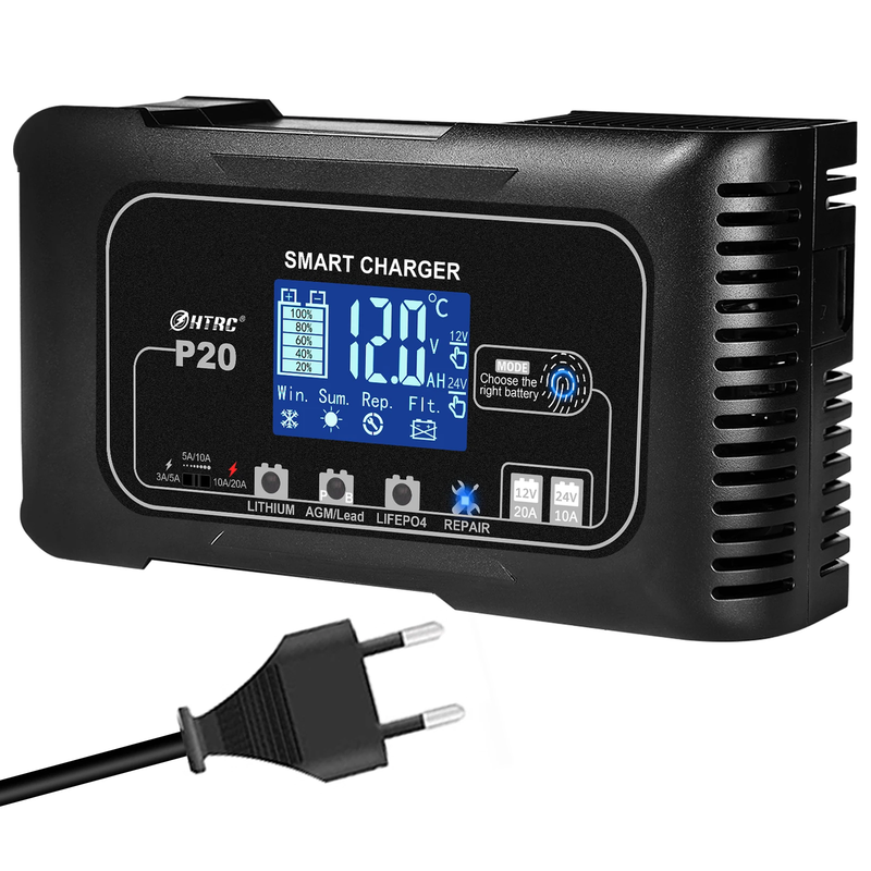 12V/24V 20A Full Automatic Car Battery Charger For Motorcycle Lithium Lifepo4 GE