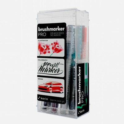 Marker Pen Set Liquid Ink Paint Art Pens Karin Brushmarker PRO Basic 12pc
