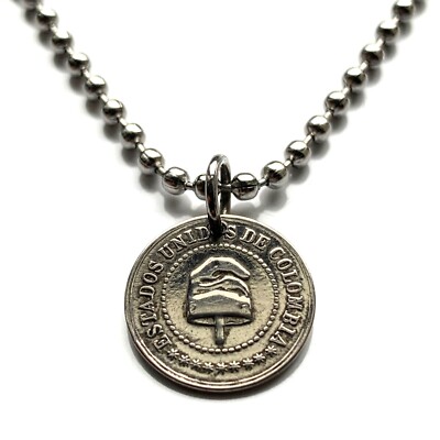 1886! Colombia 2-1/2 Cent coin pendant Gorro frigio Bogotá Medellín Cali n002345