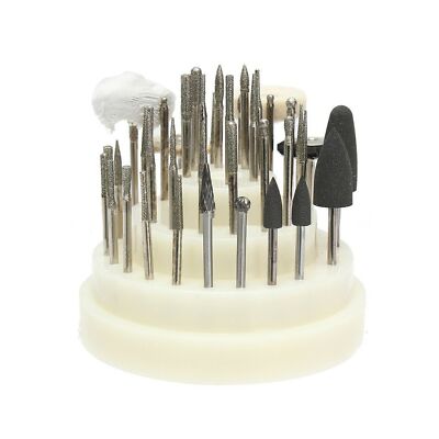 40 Pcs Low Speed Micro Polishing Drill Bits Tungsten Carbide Burr Diamond Burs