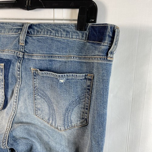 Hollister Boyfriend Jeans Womens 11 w30 Distressed Stretch button fly NWT Defect
