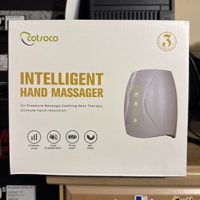 NEW Cotsoco Intelligent Electric Hand Massager w/Heat 3 Intensity Levels Therapy
