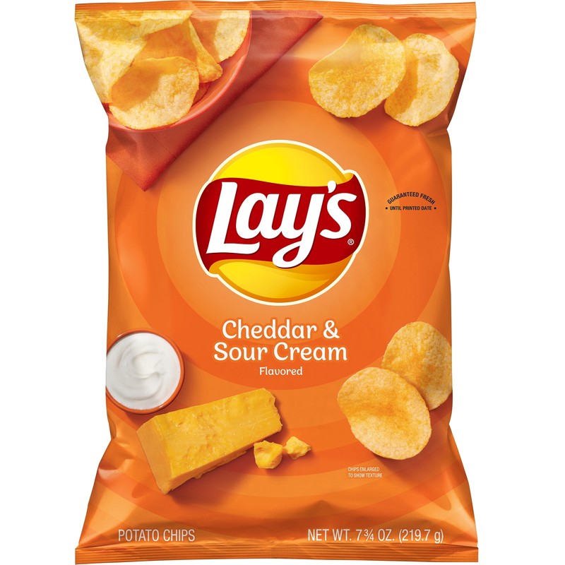 Potato Chips, Cheddar & Sour Cream Flavor, 7.75-Oz Bag NEW