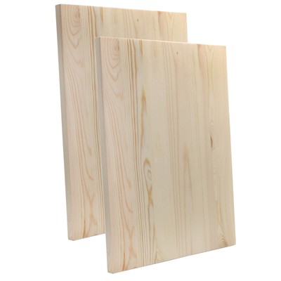 Blank Wood Plaques (2-Pack, Natural), Rectangular Wooden Signs for DIY, Crafts