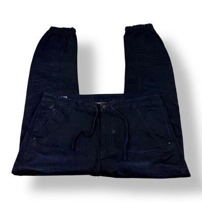 G Star Raw Men Tapered Cuffed Denim Jogger Jeans Dark Wash Size 40x32
