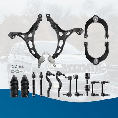 Front Upper Lower Control Arms+Sway Bar End Link+Tie Rod Ends for Dodge Durango