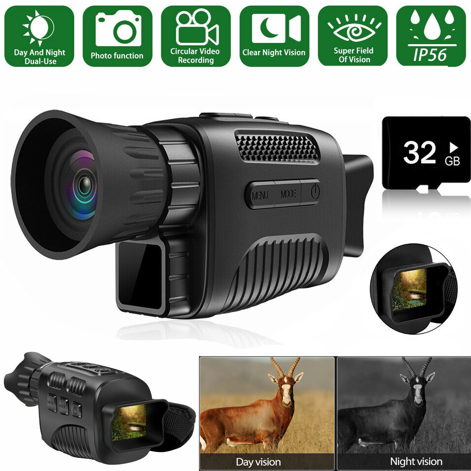Monocular Infrared Scope Hunting Camera Video