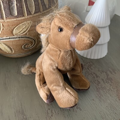 Vintage Russ Beanie Bunch Horse SILKY 8  Plush Stuffed Animal NWT 1990 s
