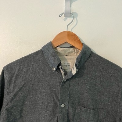 Rag & Bone Gray Standard Issue Flannel Button-Down Shirt M