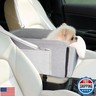 LUMIES Multi-Function Small Dog Car Seat Center Console and Carrier - Sturdy Console Dogs Car Seats for Small Dogs and Cats, Pet Dog Bed for Cars Back Seat for Up to 11 lbs, 19 x 10 x 9.5 Inches, Gray