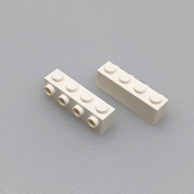 30414 LEGO Parts Brick Modified 1x4 w/ 4 Stud On 1 Side WHITE (2)