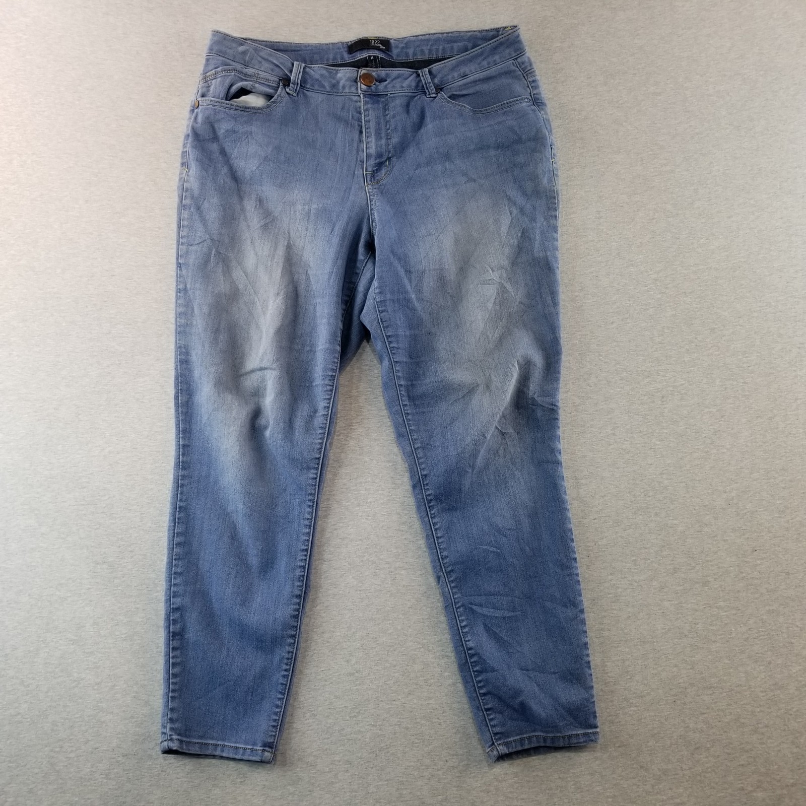 1822 Denim Jeans Womens Sz 14 Stretch Mat. MedWash Normcore Cute Trendy Stylish