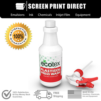 Ecotex  Plastisol Ink Cleaner - On Press Screen Opener / Ink Degradent - 32oz