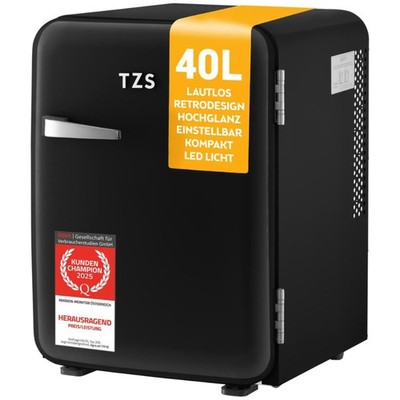 Mini Kühlschrank Retro Kühlbox Minikühlschrank Auto 40 L Schwarz TZS *B-Ware*