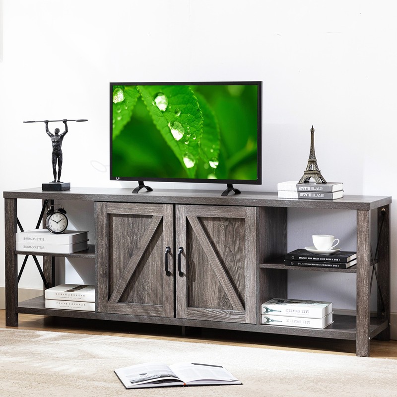 For 75” Entertainment Center Media Console Table Unit Cabinet