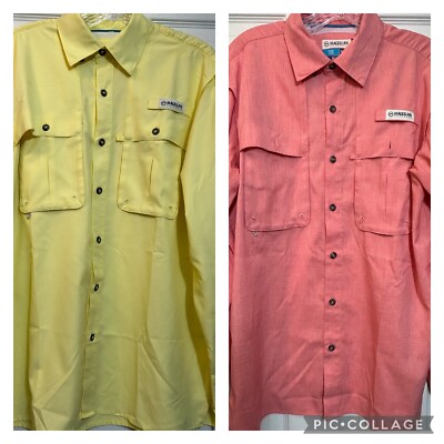 MAGELLAN Aransas Pass Men s  Light Weight Fishing Shirts Lot Of 2 Size S