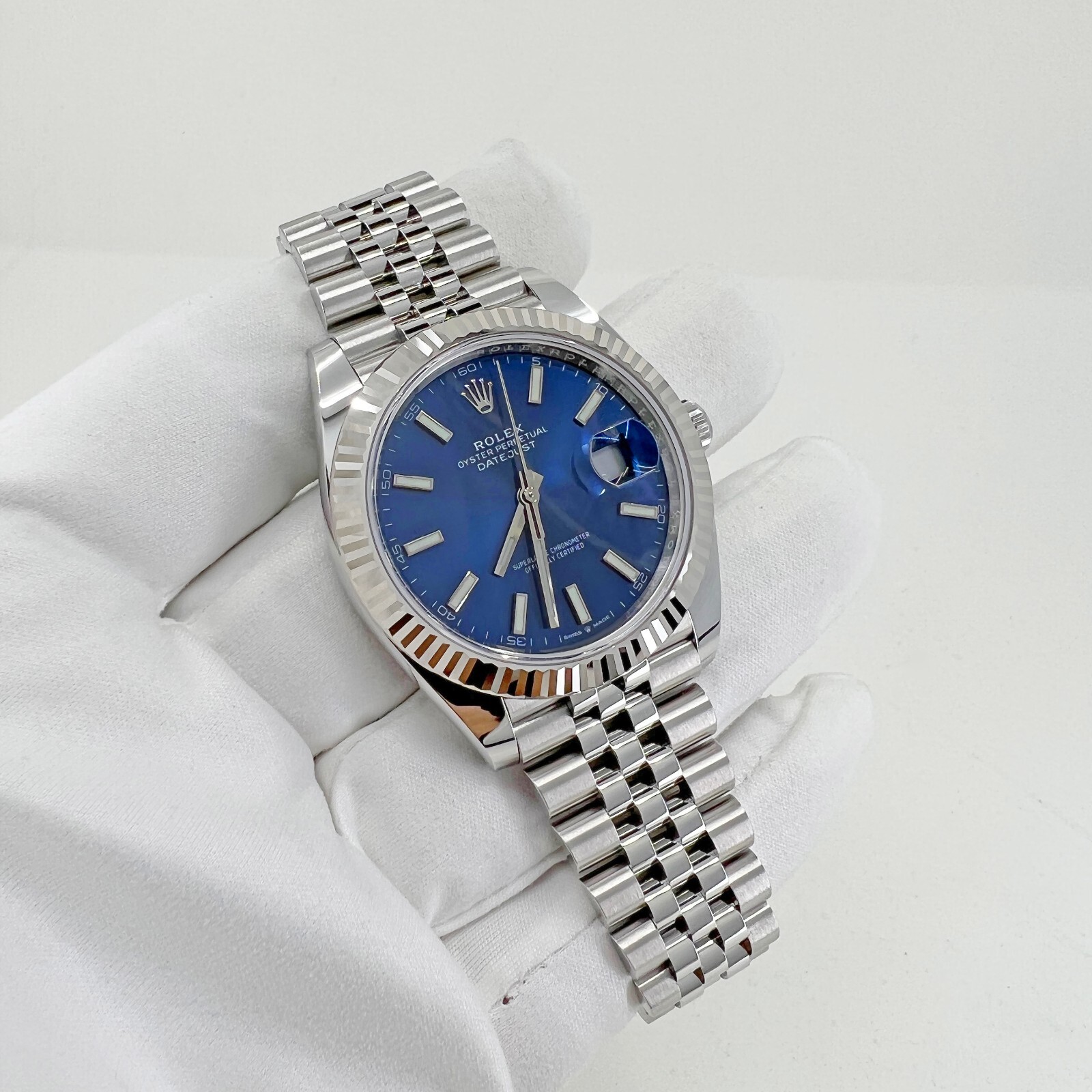Pre-owned Rolex Datejust 41, Blue Dial, Jubilee, Ref 126334-0002, Unworn Complete 2023