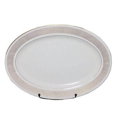 Lenox Flourish H521 16'' Med Oval Gold Accent Serving Platter Porcelain USA 1964