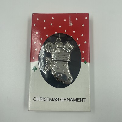  WM Rogers Silver Plated Christmas Ornament Filled Stocking