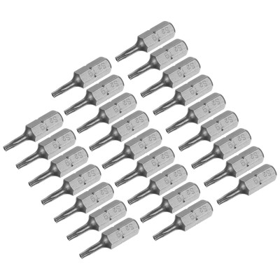 25pcs Torx Bits 1/4'' Magnetic Screwdriver T9 Screw Driver Bit S2 Alloy Steel
