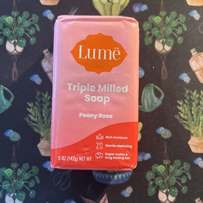 Peony Rose LUME Triple Milled 5oz. Bar Soap for Face & Body - New - Sealed