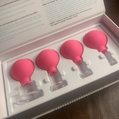 Glass Facial + Body Cupping Set Silicone Vacuum Suction Massage Therapy Anti Age
