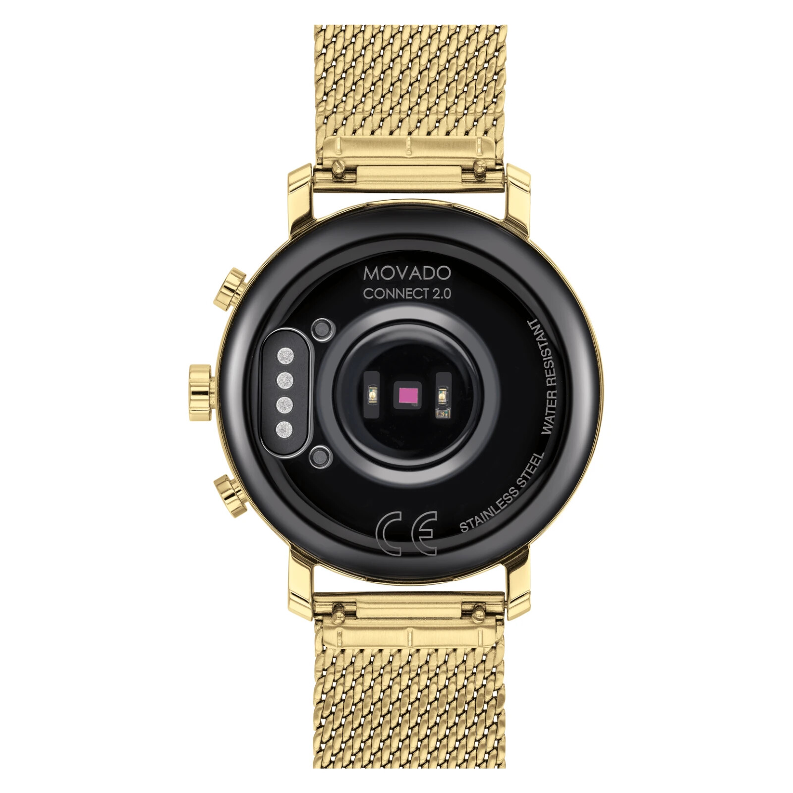 Pre-owned Movado Connect 2.0 Unisex 40mm Digital Smartwatch Yellow Gold Mesh Strap 3660026