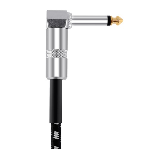 20ft Guitar Bass Instrument Patch Cable 1/4" Right-Angle Musical Cable Cord