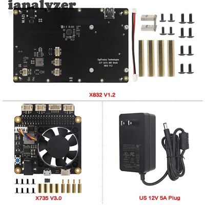 Raspberry Pi X832 V1.2 and X735 V3.0 3.5'' SATA NAS Storage Expansion Board