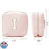 Cute Makeup Bag for Women - Monogram Personalized Initial Makeup Bags Cosmetic Pouch Pink Make Up Case for Women Her Best Friend Friendship Sister Teacher, Graduation Gifts for Her(Letter I, Pink)
