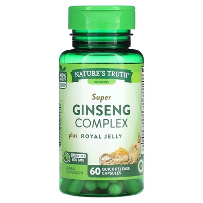 Super Ginseng Complex Plus Маточное молочко, 60 капсул с быстрым высвобождением