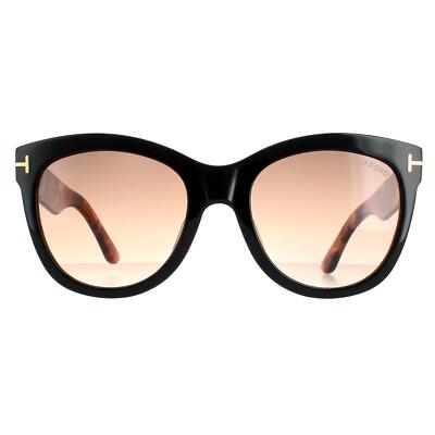 Pre-owned Tom Ford Sunglasses Wallace Ft0870 05f Black Havana Brown Gradient