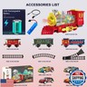 Electric Train Set Christmas Train Toys for Boys with Smokes, Lights and Sound (ON/Off) Rechargeable Train Set Under Christmas Tree, Toddler Model Trains for 3 4 5 6 7 8+ Years Old Kids Gifts