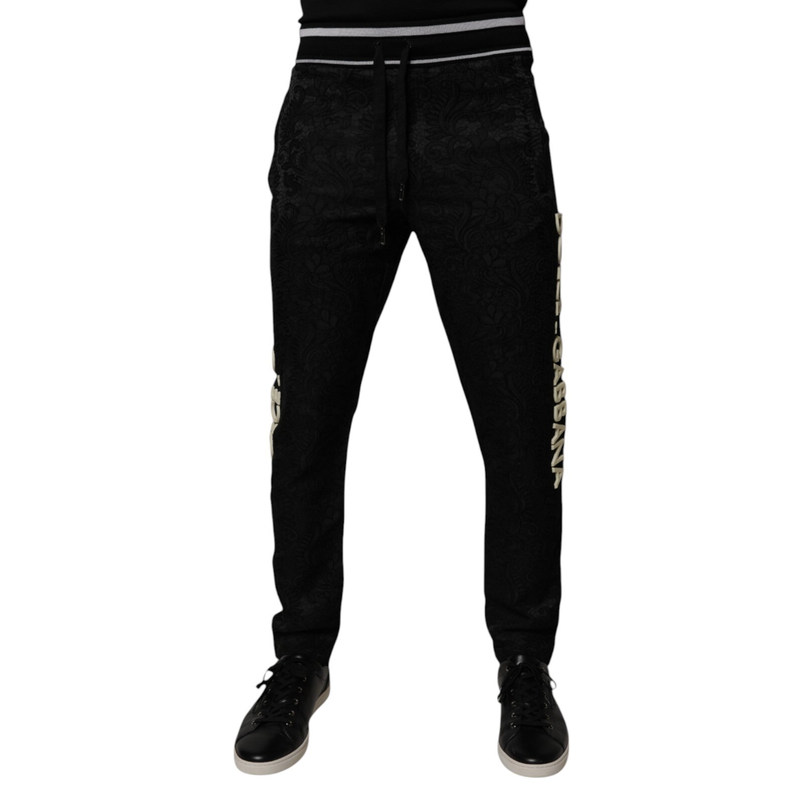 s*c様 【Dolce & Gabbana 】ブラックスウェットパンツsize4 DOLCE & GABBANA Pants Black Mid Waist Jogger Men Sweatpants