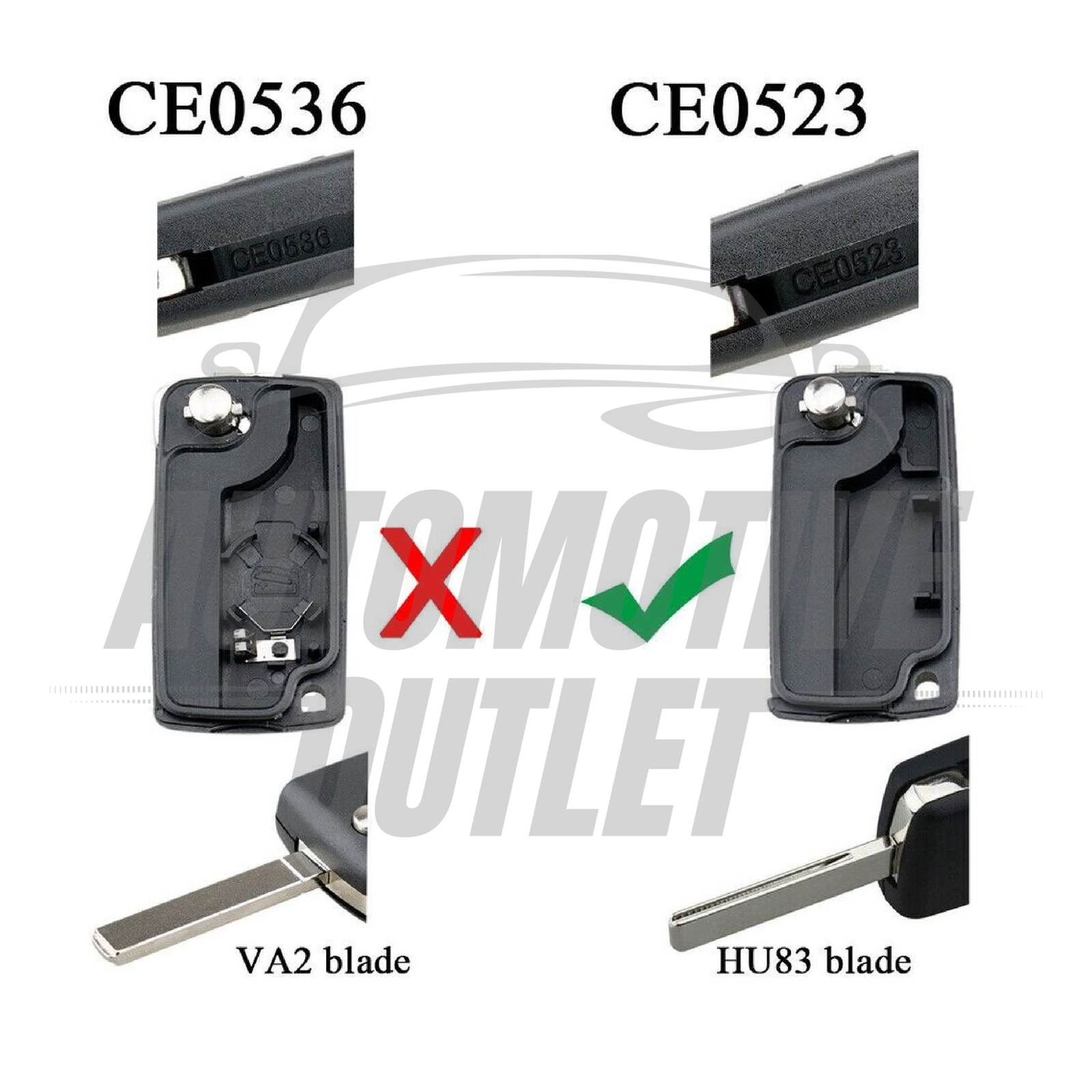 3 BUTTON REMOTE FLIP KEY FOB CASE SHELL CE0523 FOR FIAT SCUDO TOYOTA PROACE VAN 6