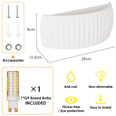 6W Wandlampe Wandleuchte Strahler Licht Up Down Innen Außen Leuchte LED G9 Gips