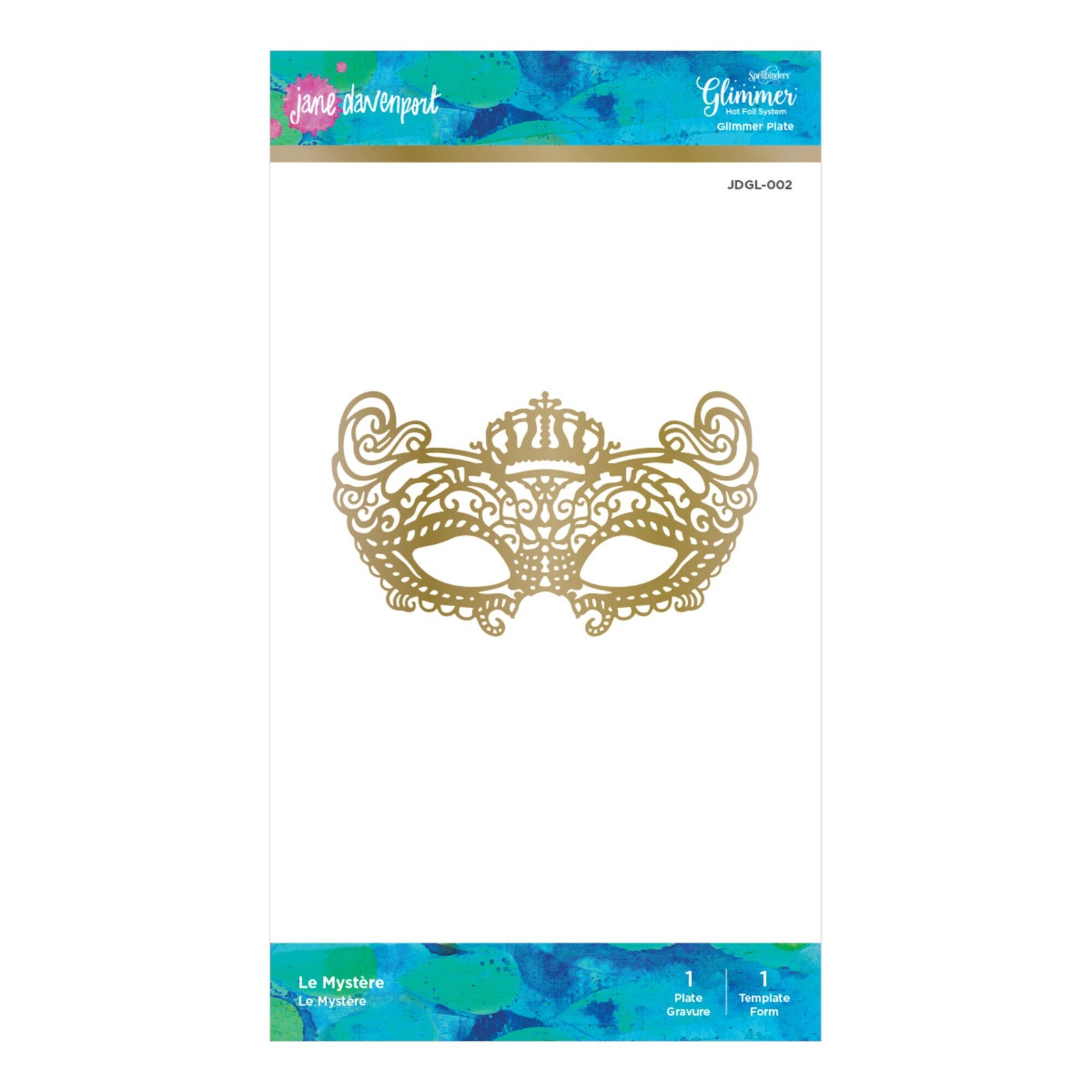 Spellbinders Glimmer Heißfolienstempel - Geheimnis volle Maske