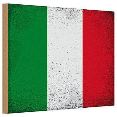 Holzschild Flagge Italien 30x20cm Flag of Italy Vintage