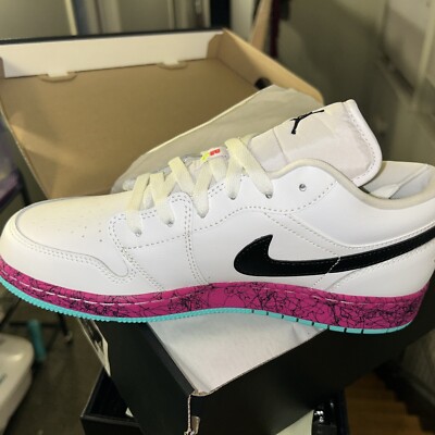 Nike Air Jordan 1 Low GS Sz 7y Women’s Sz 8.5 White Volt Crimson CV9548-100 NEW