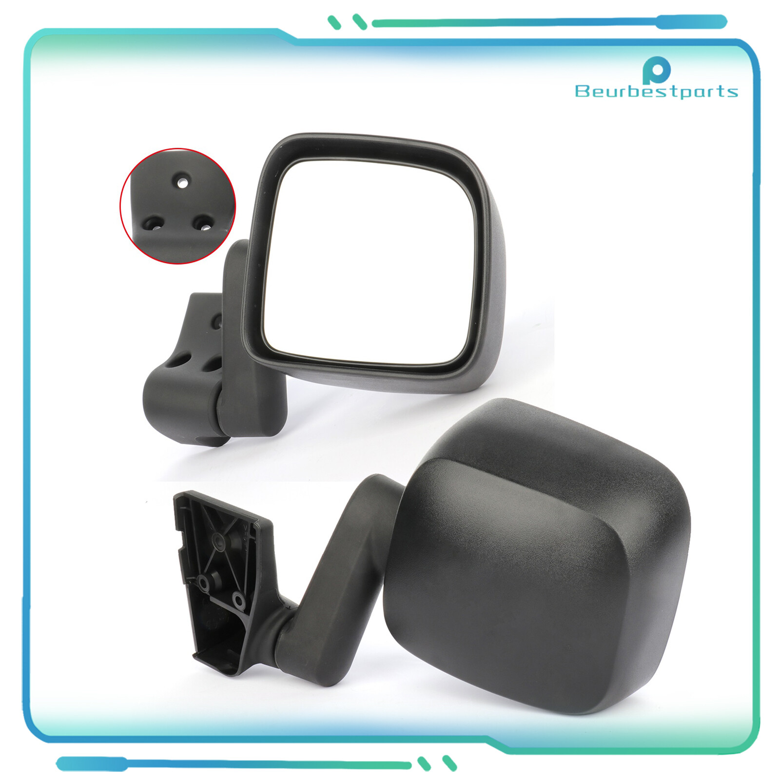 上品なファッション 2003-2006 For Mirrors L+R Fold Manual Jeep Black TJ Wrangler テープ・マスキングテープ
