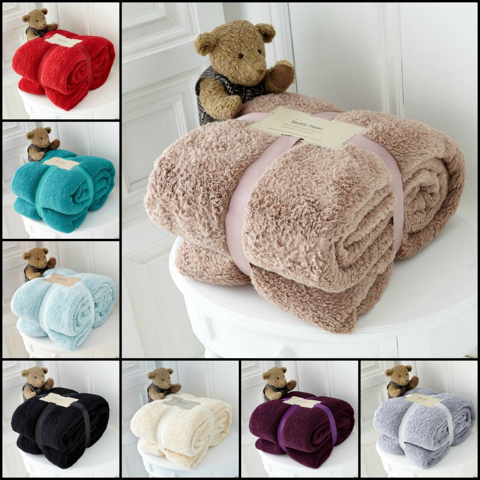 Teddy Bear Throw Super Soft Fleece Blanket Throw Sofa Bed Couch Luxury All Size Indian South Asian Afghans Throw Blankets Com Home Garden