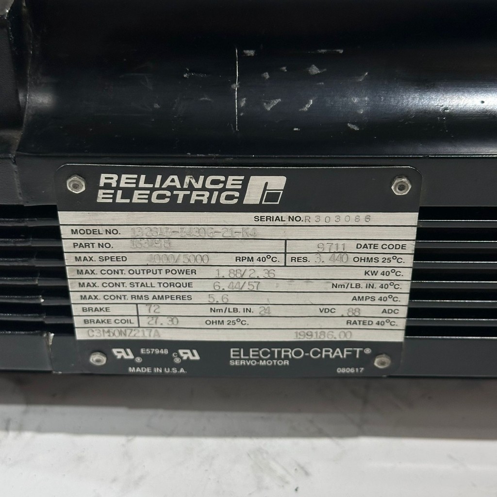 Reliance Electric 1326AB-B430G-21-K4 Servo Motor — 2