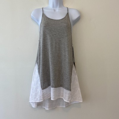 Artisan De Luxe Grey White Tank Top Tunic Womens XS