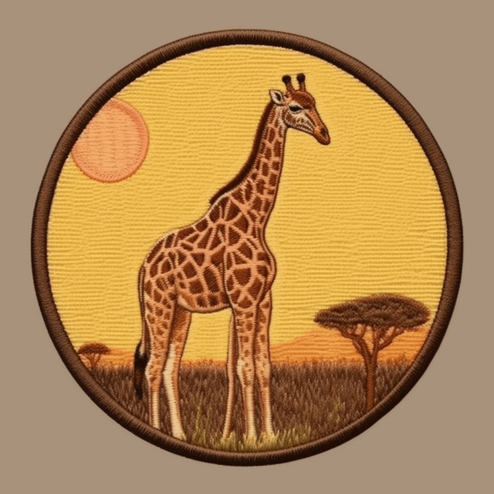 Giraffe Patch Iron-on Applique - African Safari, Animal Badge Zoo Decorative