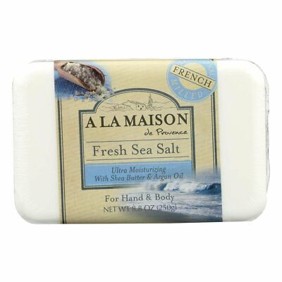A La Maison Fresh Sea Salts Ultra Moisturizing Hand & Body Bar Soap 8.8 Ounces